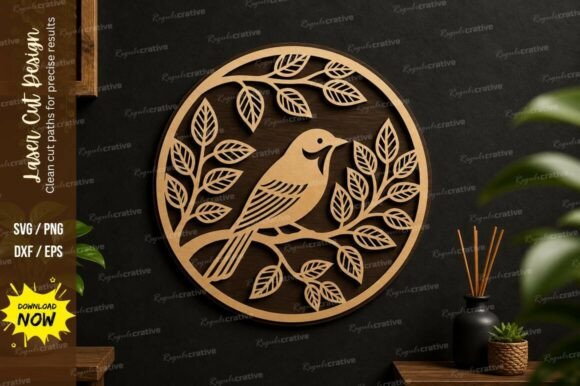 Bird Circle Laser Cut Wall Art: Elevate Your Decor