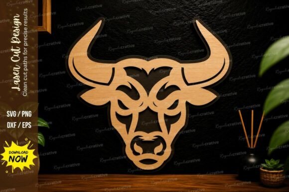 Bull Skull Tribal Laser Cut Svg Design