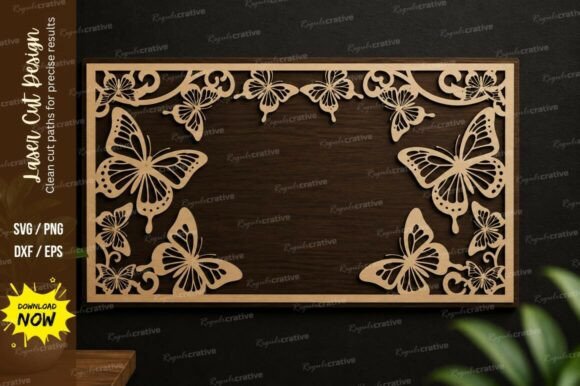 Butterfly Border Frame Laser Cut Svg Fil