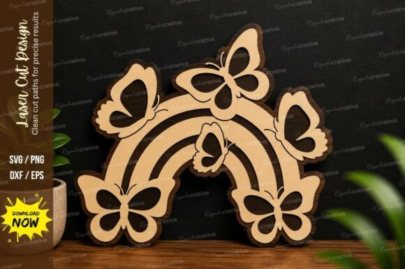 Butterfly Rainbow Decor Laser Cut Svg: Elevate Your Craft