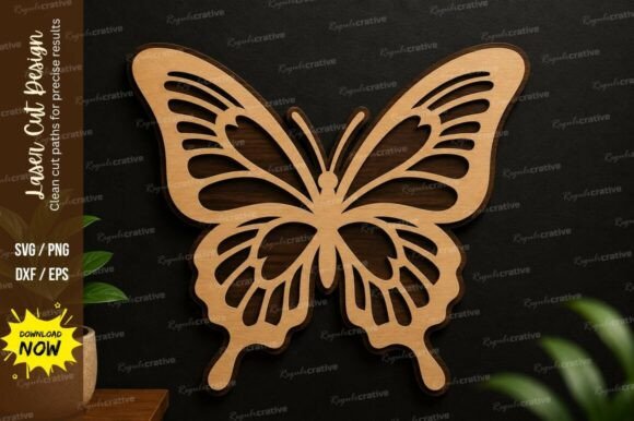 Butterfly Silhouette SVG Laser Cut Wall Design