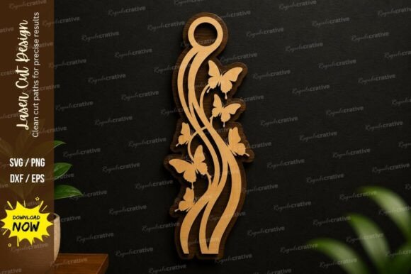 Butterfly Vine Wall Art SVG Laser Cut