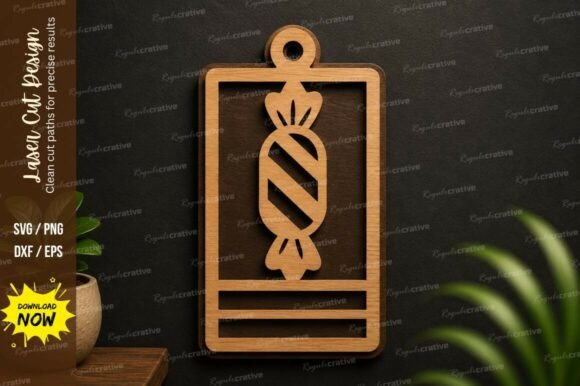 Candy Gift Tag Laser Cut Svg File