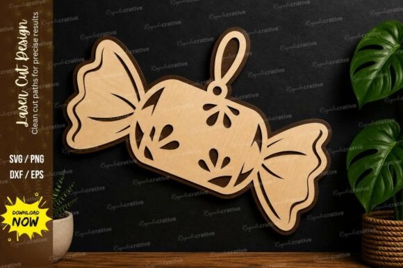 Candy Sweet Ornament Laser Cut SVG File