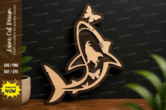 Create H1 From Butterfly Shark Silhouette Laser Cut Svg MAXIMUM 60 CHARACTERS with Rules Natural, not keyword stuffing, Plain text title only, no list, no explanation, no quotes, no markdown