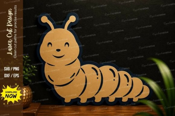 Cute Caterpillar Laser Cut SVG Design: A Whimsical Asset