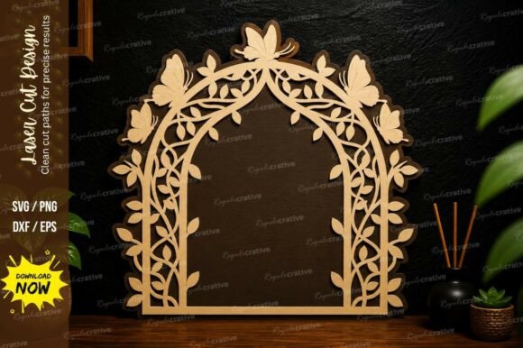 Elegant Floral Arch Frame for Laser Cutting
