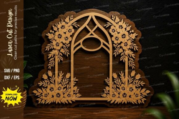 Floral Arch Garden Laser Cut SVG Design