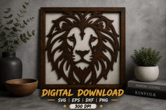 Lion Head Wall Art SVG Laser Cut File
