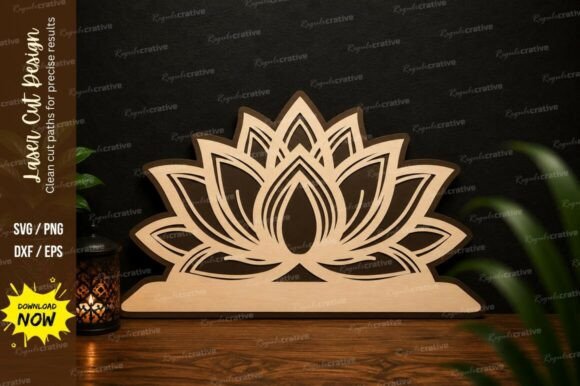 Lotus Flower Wall Art Laser Cut SVG