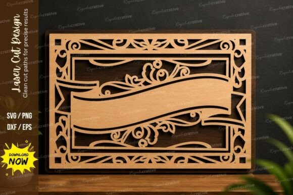Vintage Banner Frame Laser Cut SVG: A Timeless Design Asset
